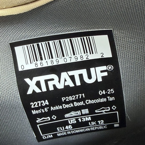 Xtratuf 6" Ankle Deck Boots Mens Size 13 Brown Waterproof Slip Resistant 22734 - Picture 8 of 9